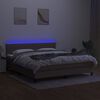 vidaXL Boxspring met matras en LED stof taupe 180x200 cm