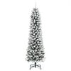 vidaXL Kunstkerstboom met sneeuw smal 180 cm PVC en PE