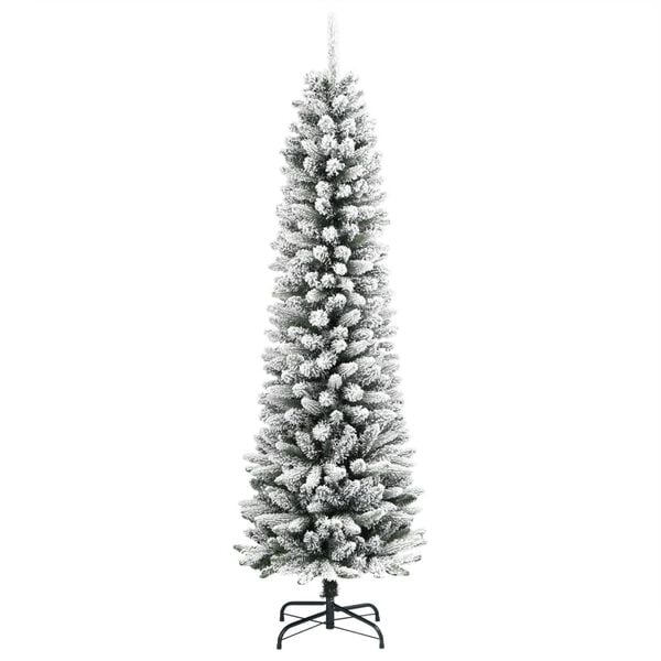 vidaXL Kunstkerstboom met sneeuw smal 180 cm PVC en PE