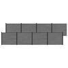 vidaXL Hekpaneel 8 pcs WPC en Aluminium Grijs