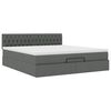 vidaXL Ottoman bed met matras 180x200cm stof donkergrijs