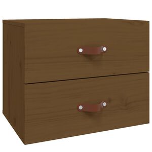 vidaXL Nachtkastje wandgemonteerd 50x36x40 cm honingbruin