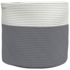 vidaXL Opbergmand &Oslash; 40x35 cm katoen grijs en wit