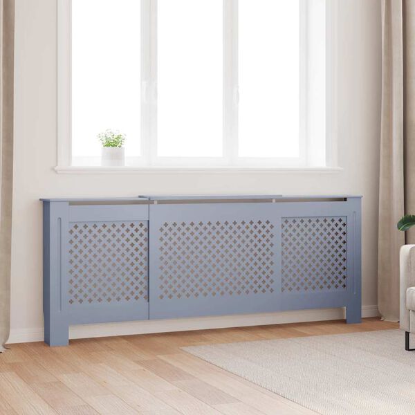 vidaXL Radiatorombouw 205 cm MDF grijs