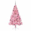 vidaXL Kunstmatig Voorverlicht Kerstboom met 300 LED Roze 180 cm PVC
