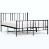 vidaXL Bedframe met hoofd- en voeteneinde metaal zwart 135x190 cm