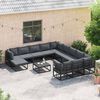 vidaXL Tuin Sofa Set 12 pcs Zwart Aluminium