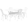 vidaXL Tuin eettafelset 5 pcs Wit Aluminium