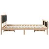 vidaXL Bedframe met hoofdeinde Donkergrijs 140 x 190 cm Stof