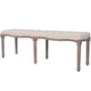 vidaXL Bank 150x40x48 cm linnen massief hout cr&egrave;mewit