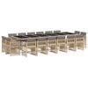 vidaXL 17-delige Tuinset met kussens poly rattan gemengd beige