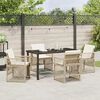 vidaXL Tuin eettafelset 5 pcs Beige poly rattan