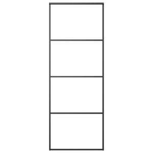 vidaXL Schuifdeur 76x205 cm mat ESG-glas en aluminium zwart