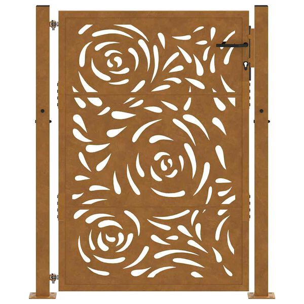 vidaXL Poort met vlamontwerp 100x150 cm weervast staal