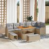 vidaXL Tuin Sofa Set 9 pcs Beige poly rattan