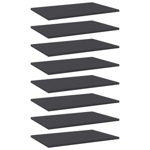 vidaXL Wandschappen 8 st 60x40x1,5 cm spaanplaat grijs