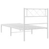 vidaXL Bedframe met hoofdbord metaal wit 100x200 cm