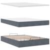 vidaXL Ottoman bed met matras en LED's 140x190cm fluweel donkergrijs