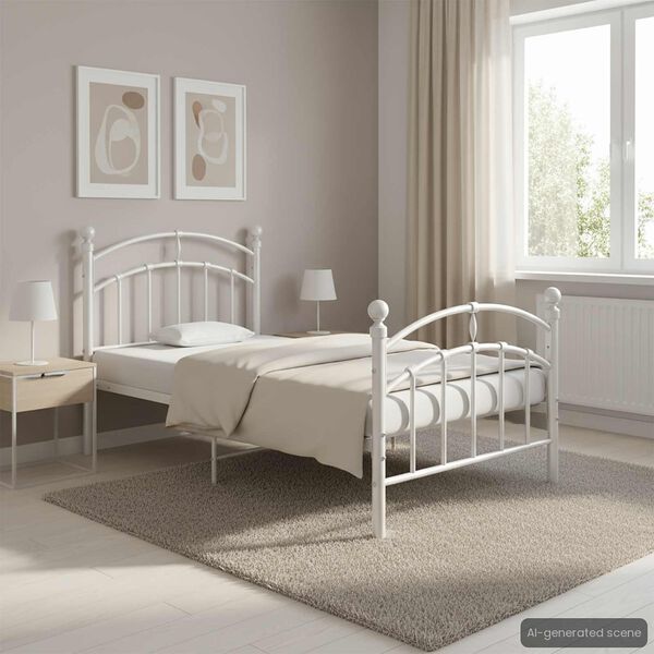 vidaXL Bedframe metaal wit 100x200 cm