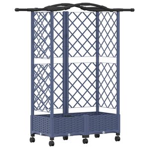vidaXL Verhoogd Bed met Trellis en Dak Grijs 124 x 40 x 129 cm PP