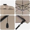vidaXL Roma Parasol Taupe 286 x 285 x 270 cm Aluminium en Polyester