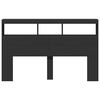 vidaXL Hoofdbordkast met LED-verlichting 160x17x102 cm zwart
