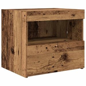 vidaXL Nachtkastje met lade Oudhout 50 x 40 x 45 cm Bewerkt hout