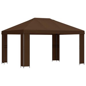 vidaXL Paviljoen 4 &times; 3 m Bruin Polyester en staal 190 gsm