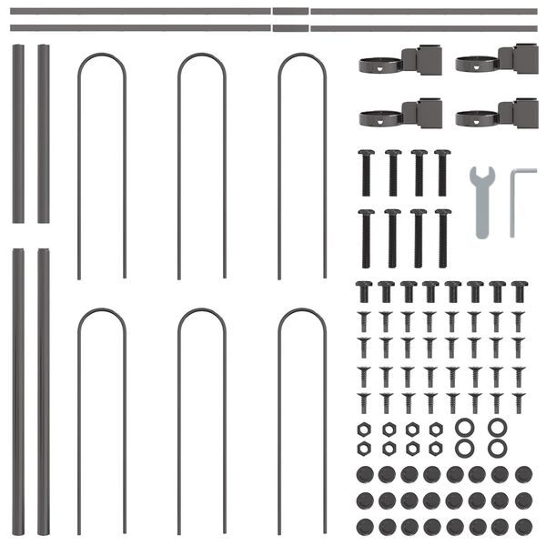 vidaXL Tuin Hek Grijs 1.7 x 1 m Poedergecoat staal