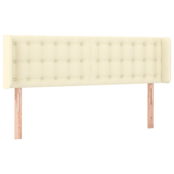 vidaXL Hoofdbord LED 147x16x78/88 cm kunstleer cr&egrave;mekleurig
