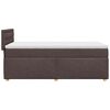 vidaXL Boxspring met matras stof donkerbruin 100x200 cm