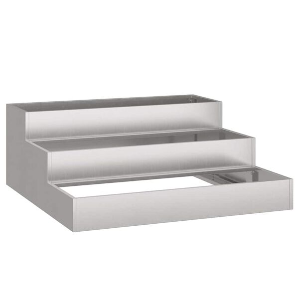 vidaXL Tuin Bloempot Zilver 90 x 90 x 35 cm Roestvrij staal