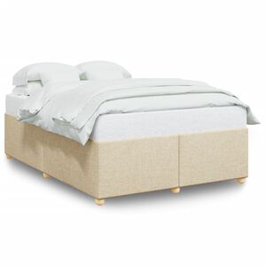 vidaXL Bedframe zonder matras stof cr&egrave;mekleurig 140x200 cm
