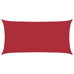 vidaXL Zonneschaduwzeil 2 x 6 m HDPE Rechthoekig Rood