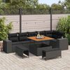 vidaXL Tuin Sofa Set met kussen 9 pcs Zwart poly rattan