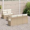 vidaXL Tuin Sofa Set met kussen 6 pcs Beige en Cr&egrave;me poly rattan