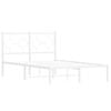 vidaXL Bedframe met hoofdbord metaal wit 120x200 cm