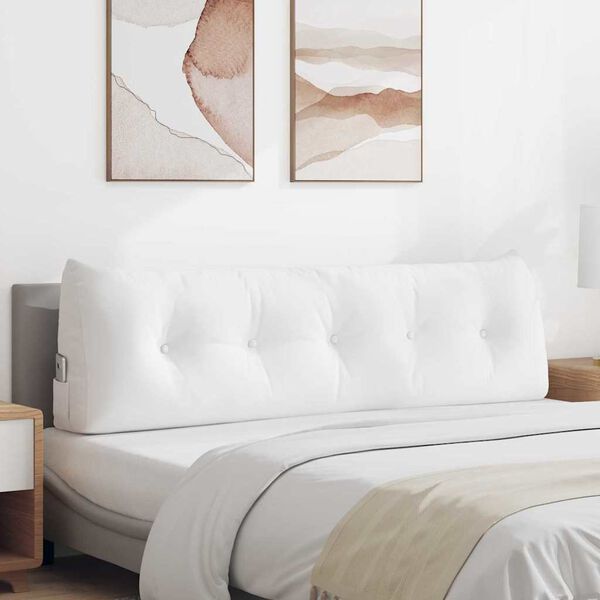 vidaXL Rugkussen Wit 160 x 24 x 50 cm Stof