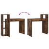 vidaXL Bureau met plank Gerookt eiken 100 x 40 x 90 cm Bewerkt hout