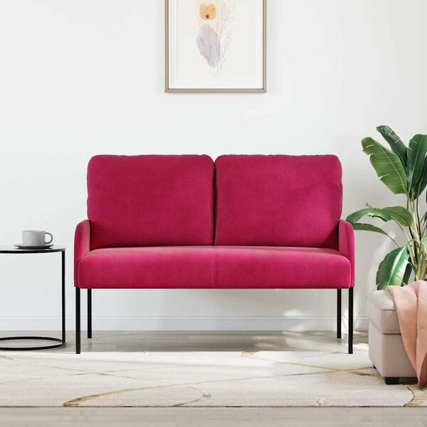 vidaXL Banken met kussen 110cm Wijnrood Multiplex