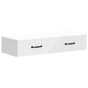 vidaXL Wandmontage Zijtafel Wit 87,5 x 34,5 x 17 cm Bewerkt hout