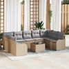 vidaXL Tuin Sofa Set 10 pcs Beige poly rattan