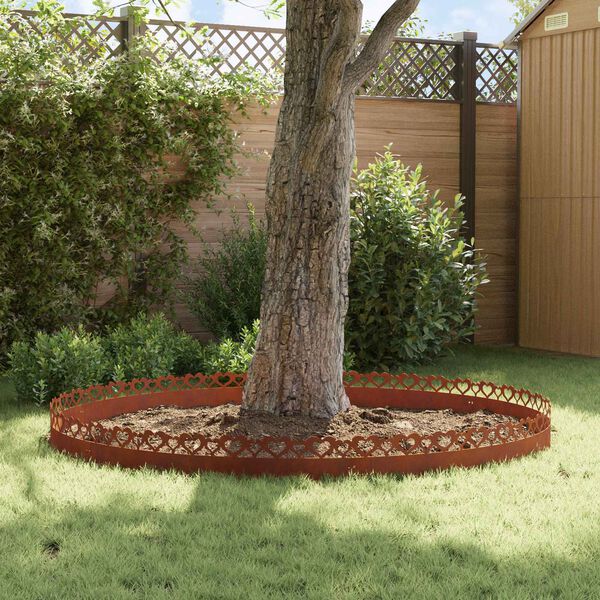 vidaXL Gazonranden 10 pcs Roestig 103 x 0,05 x 22 cm Cortenstaal