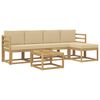 vidaXL Buiten bankenset 6 st Wit en Beige