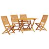 vidaXL Tuin eettafelset 5 pcs Bruin Massief Acaciahout