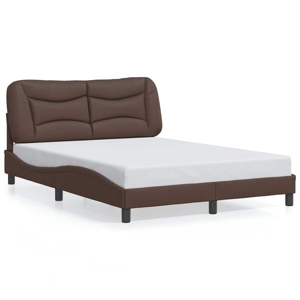 vidaXL Bedframe zonder matras "Hvar" kunstleer bruin 140x190 cm