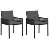 vidaXL Tuinstoelen 2 st Zwart en Donkergrijs poly rattan