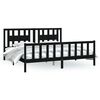 vidaXL Bedframe met hoofdbord massief grenenhout zwart 200x200 cm