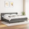 vidaXL Boxspring met matras stof donkergrijs 200x200 cm