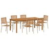vidaXL Tuin eettafelset 7 st Beige Massief Acaciahout